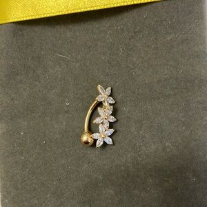 Elegant Gold Floral Belly Ring